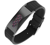 Bracciale in acciaio e silicone, motivo in fibra di carbonio, protezione emf, per benessere e salute, unisex, misura regolabile, design moderno ed elegante