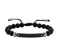 Bracciale in acciaio inossidabile, bracciale cubano da uomo in agata argentata, alla moda, idea regalo, 19-27X0.6CM, Acciaio inossidabile acciaio inox Bracciale, Nessuna pietra preziosa