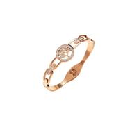 Bracciale in acciaio inossidabile di fascia alta Femminile No Fading Fashion High End Versatile Pendolarismo Bracciale aperto TQk889, Misura unica, Acciaio al titanio