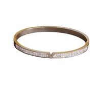 Bracciale in acciaio inossidabile in Classico lettera V Braccialetti aperti for donna in stile punk di cristallo(Q0608-silver1)