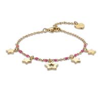 Bracciale in Acciaio IP Gold Con Stelle E Pietre Fuxia Luca Barra Donna BK2065