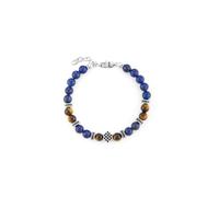 BRACCIALE IN ACCIAIO, LAPIS E TIGER EYE