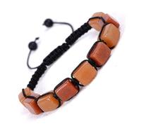 Bracciale in ametista intrecciato multicolore naturale con strisce blu e diaspro rosso - Gioielli in pietra preziosa fatti a mano