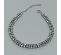 BRACCIALE IN ARGENTO 925 2 FILI TENNIS 4 GRIFFE ZIRCONI 2,5 MM (AMFB0196)