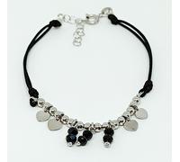 BRACCIALE IN ARGENTO 925 CORDONCINO E CRISTALLI / PENDENTE MIX (NCB0676)