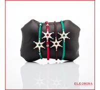 bracciale in argento 925 e sagola cordino vari con ciondolo stella Sartiglia