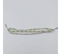 Bracciale in argento 925% linea Arianna quarzo rosa e peridoto