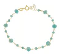 Bracciale in argento 925, maglia rosario con cristalli colorati. Cm 16+4