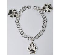 Bracciale in argento 925 millesimi con catena e orme pendenti grandi Luce