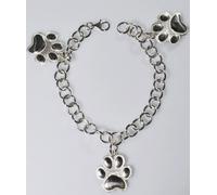 Bracciale in argento 925 millesimi con catena e orme pendenti grandi Luce