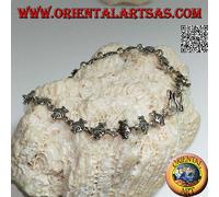 Bracciale in Argento 925‰ morbido con fila di pesciolini rossi