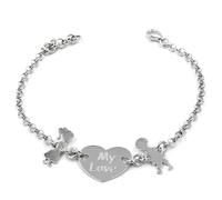 Bracciale in Argento 925 My Love con Innamorati e Cuore