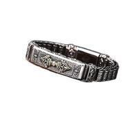 Bracciale in Argento, Braccialetto retrò, Braccialetto di Mantra rotatsix Argento S925, Braccialetto Religioso da Donna, Vajra Pestle+Ruota di Preghiera, Regalo di Gioielli buddisti tibetani, buona