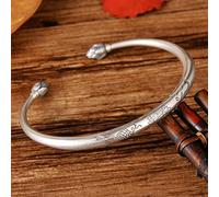 Bracciale in Argento, Braccialetto retrò, Braccialetto retrò in Argento S990 Bracciale retrò Tailandese Anemone Carpa Bracciale Regolabile braccialetta aperta26g