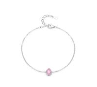 Bracciale in argento, bracciali da donna con diamante rosa creato oro bianco e set di gioielli Pt950 per le donne, 16+5CM, PT950, Diamante Rosa Creato