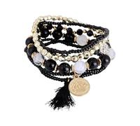 Bracciale in argento con 2 bracciali per donne e ragazze, braccialetto multistrato estensibile, bracciale multistrato, gioielli multicolori, regali per donne e ragazze, braccialetto connesso con