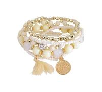 Bracciale in argento con 2 bracciali per donne e ragazze, braccialetto multistrato estensibile, bracciale multistrato, gioielli multicolori, regali per donne e ragazze, braccialetto connesso con