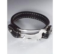 Bracciale in argento con sagoma di cane razza Bassotto a pelo ruvido e cinturino