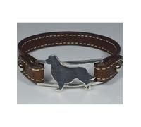Bracciale in argento con sagoma di cane razza Golden Retriever e cinturino Luce