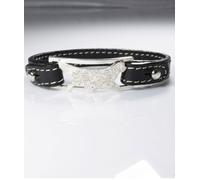 Bracciale in argento con sagoma di cane razza Terranova che cammina e cinturino