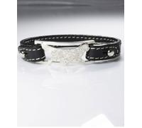 Bracciale in argento con sagoma di cane razza Terranova che cammina e cinturino