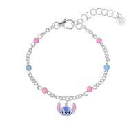 Braccialetto in argento Sterling 925 con ciondolo a punto rosa e blu