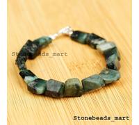Bracciale in argento sterling 925 con pietre preziose e smeraldi naturali...