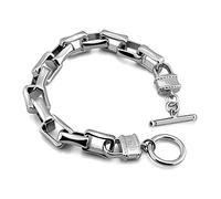 Bracciale in argento Sterling 925 per uomo e donna, stile punk, 10 mm, 7 "8", 9 "10", accessori hip hop 23 cm
