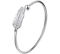 Bracciale in Argento Sterling Bracciale con Piume Stile Donna Gioielli di Moda freschi Gioielli in Argento Sterling Regalo Fashion Book