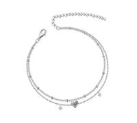 Bracciale in argento Sterling con ciondolo a forma di cuore, da donna, con cristalli, per donne, alla moda, semplice collana dei santuari della morte (argento, taglia unica), Metallo, Senza Gemstone