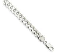Bracciale In Argento Sterling Piatto Con Fibbia A Gancio 7" - 9"