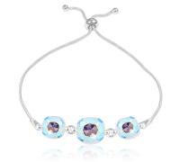 Bracciale in argento sterling realizzato con 4470 cristalli quadrati...