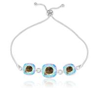 Bracciale in argento sterling realizzato con 4470 cristalli quadrati...