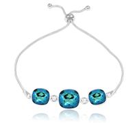 Bracciale in argento sterling realizzato con 4470 cristalli quadrati...