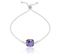 Bracciale in argento sterling realizzato con cristalli Primero® quadrati...