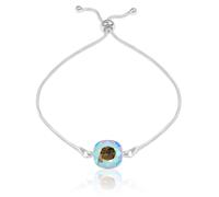 Bracciale in argento sterling realizzato con cristalli Primero® quadrati...