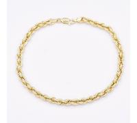Bracciale In Catena A Maglie In Filo Italiano Da 4Mm In Oro Giallo 10K Vuoto