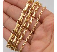 Bracciale In Catena A Scatola Spessa In Oro Giallo 14K Reale Tutte Le Misure