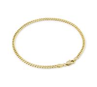 Bracciale In Catena Miami Cuban Link Da 3Mm In Oro Giallo 14K Fatta In Italia 7"