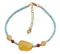 Bracciale in cinabro naturale Bracciale Feng Shui Bracciale in turchese naturale Bracciale in argento for donna Bracciale portafortuna con amuleto Bracciale di buon auspicio Pixiu Pi Yao Crystal Chakr