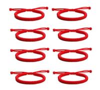 Bracciale in Corda Intrecciata,8 Pcs Bracciale Rosso Kabbalah,Bracciale Filo Rosso del Destino Coppia,Regolabile Bracciale Fatto a Mano,Braccialetto Kabbalah Portafortuna con Cordino di Filo,Unisex