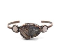 Bracciale in cristallo di agata con cielo stellato amorfo - Gioielli da mano in stile etnico retrò for donna(Pink quartz)
