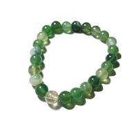Bracciale in cristallo di agata smeraldo for donna | Gioielli di moda elasticizzati