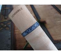 bracciale in cuoio blu cobalto uomo donna indiano Seminole polsino artigianale