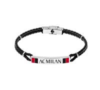 Lowell Bracciale In Acciaio E Pelle Intrecciata Con Targhetta B-MB001UCR
