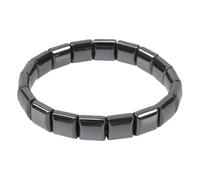 Bracciale in ematite da uomo | Nero regolabile elegante | Bracciale quadrato in pietra naturale, per viaggi di lavoro uso quotidiano citazioni fidanzato padre donne compleanno San