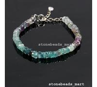 Bracciale in fluorite forma ruota 6-7 mm Heishi Tyre Beads pietre preziose na...