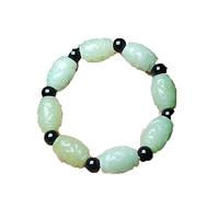 Bracciale in Giada Naturale Bracciale con Perline di transito da Uomo in Giada Xiu Atmosferica Gioielli in Giada da Uomo e da Donna