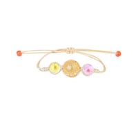 Bracciale in gomma nero gioielli Dried Flower Hand Woven Regolabile Bracelet Student Couple Friend Birthday Bracciale per braccialetto (E, taglia unica)
