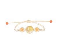 Bracciale in gomma nero gioielli Dried Flower Hand Woven regolabile Student Couple Friend Birthday Bracciale per bracciale (A, taglia unica)